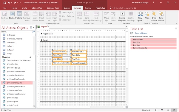 MS Access报表基础