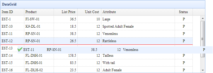 数据网格行拖放（Drag and Drop Rows in DataGrid）