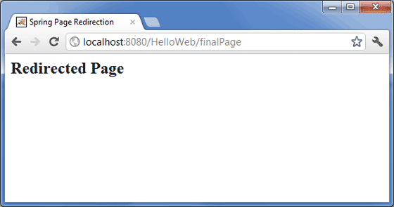 Spring Page Redirection Example