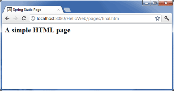 Spring Static Pages Example